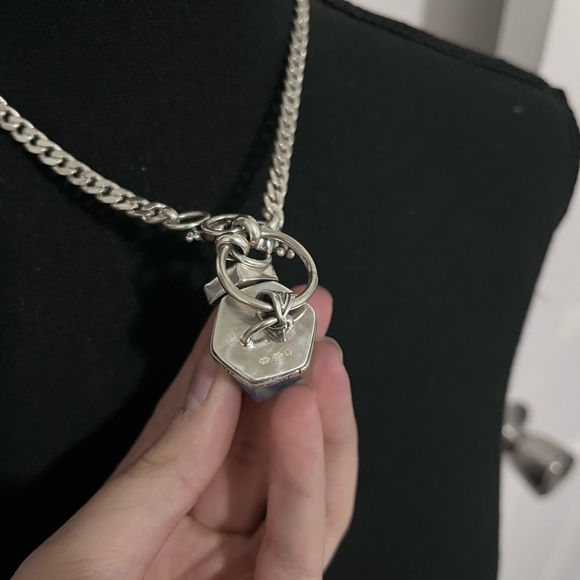 Sterling Silver Aquamarine/Faceted Abalone necklace - Picture 4 of 5